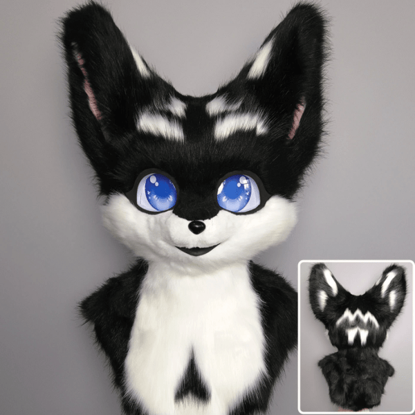 Black and White Fursuit Head