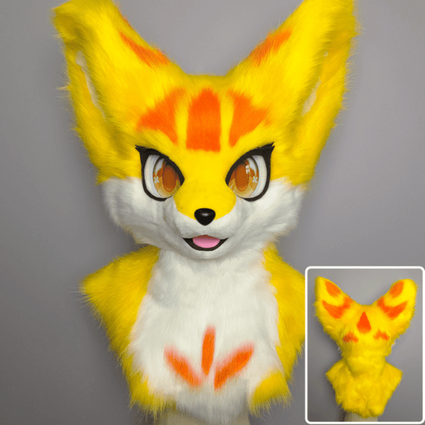 Yellow and Orange Fursuit Head