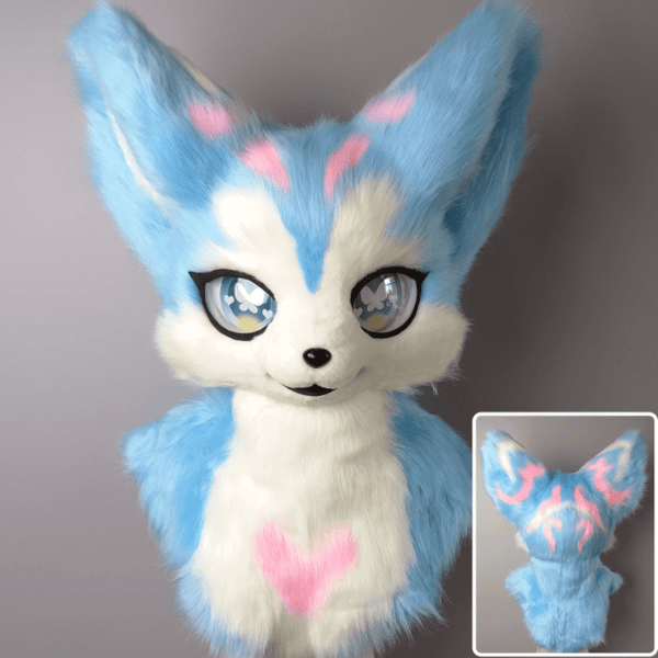 Blue and Pink Fursuit Head