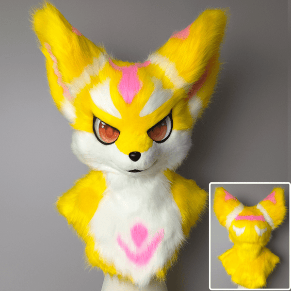 Blue Purple and Yellow Fursuit Head