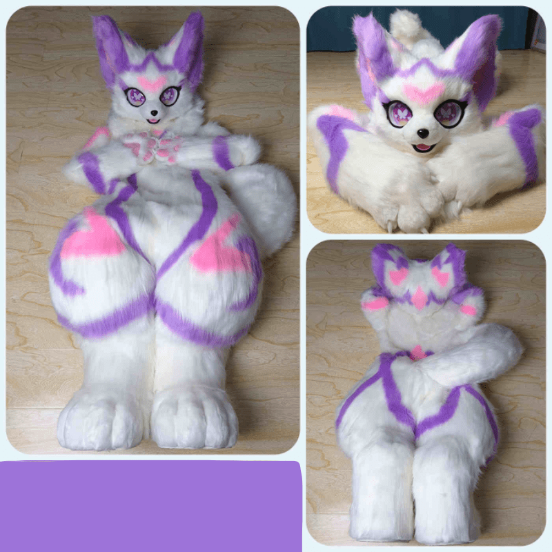 Large White and Purple Full Fursuit